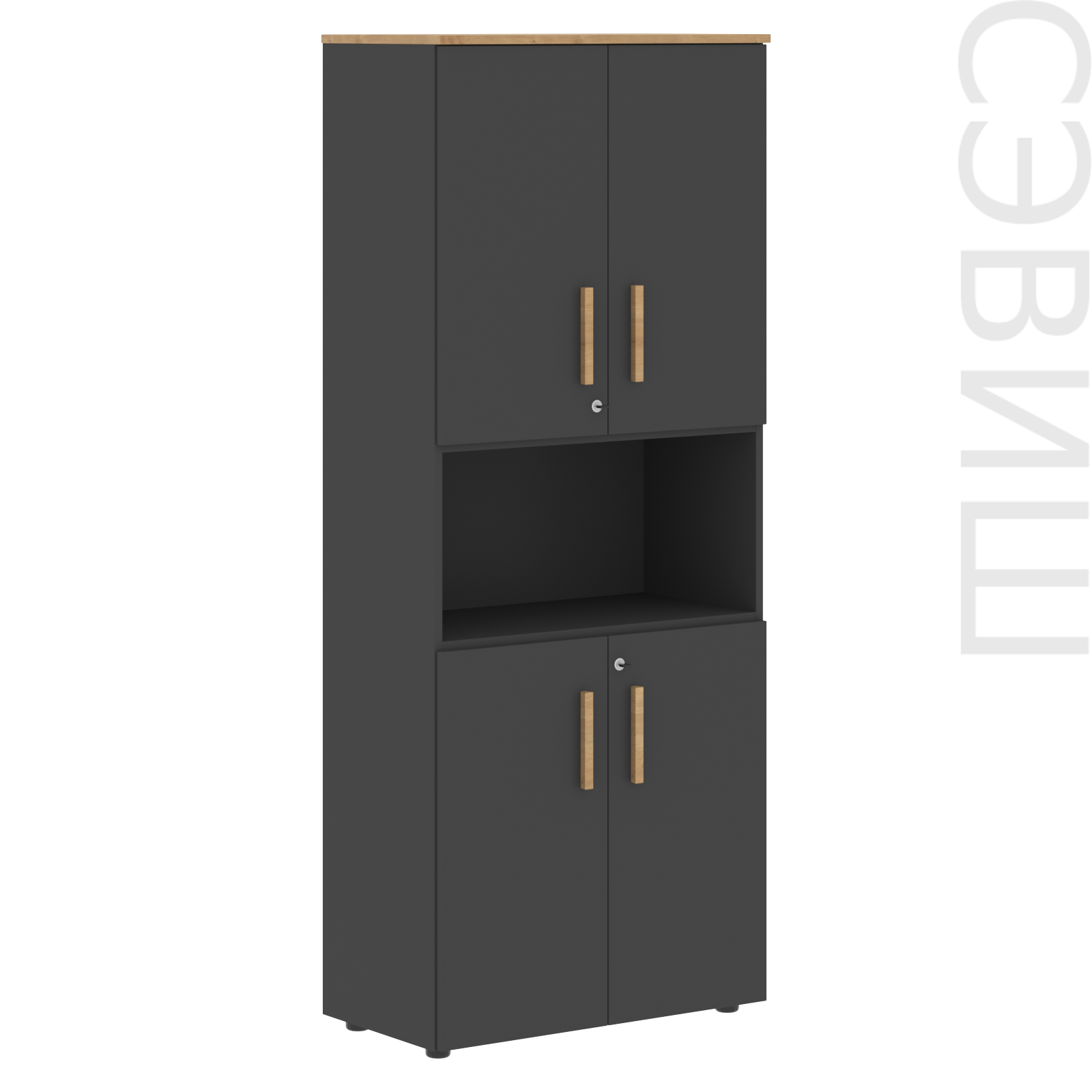 Шкаф с 2-мя комплектами глухих малых дверей FHC 80.4(Z)