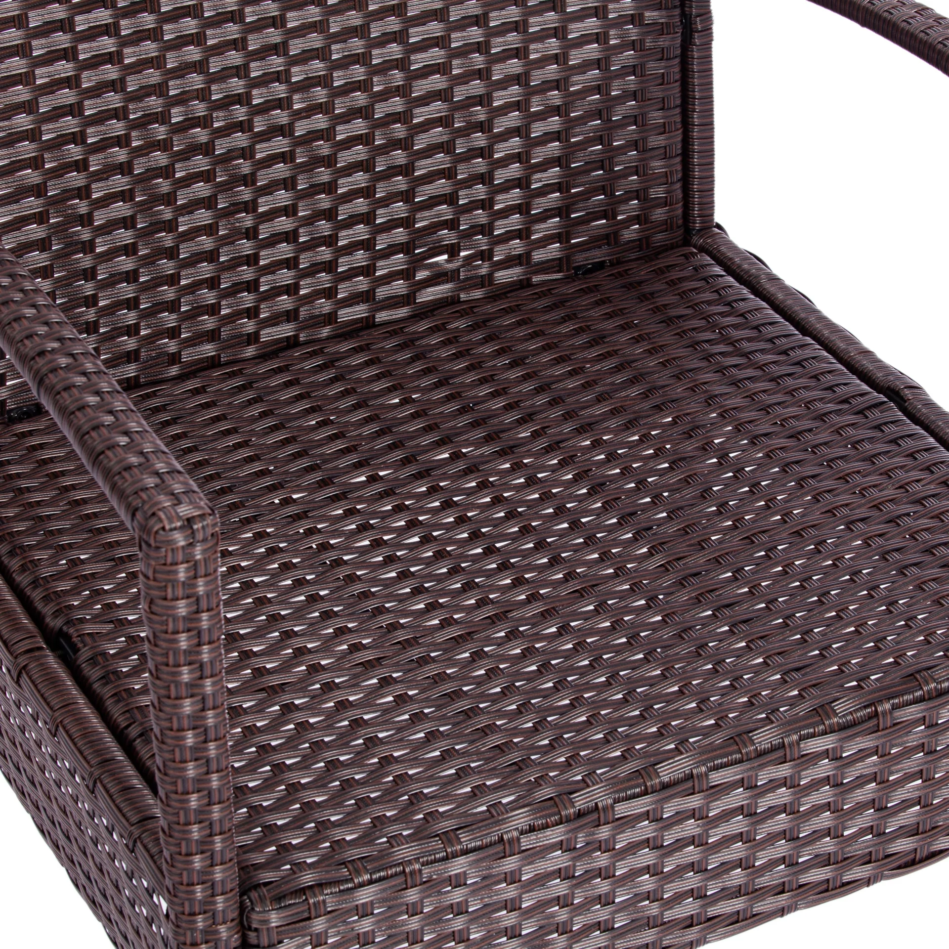 Лаундж сет (диван+2кресла+столик+подушки)/иск. ротанг коричневый