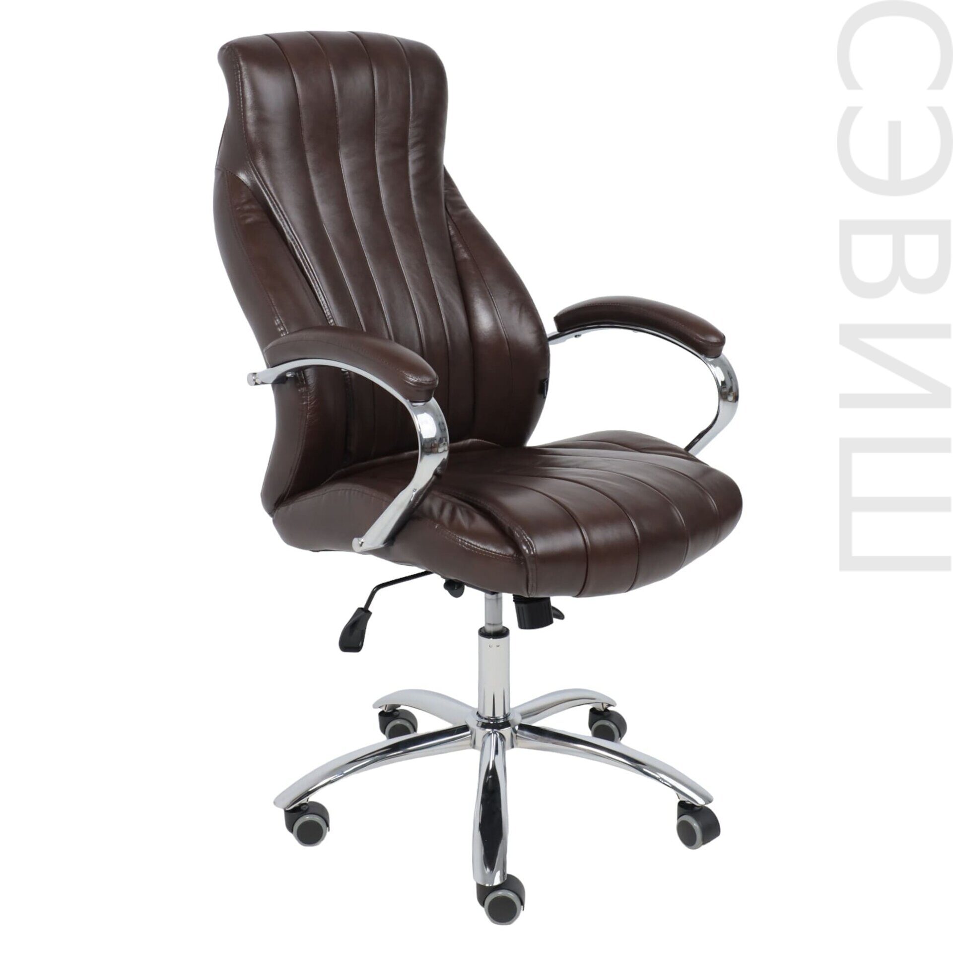 Кресло поворотное MASTIF, натуральная кожа, коричневый