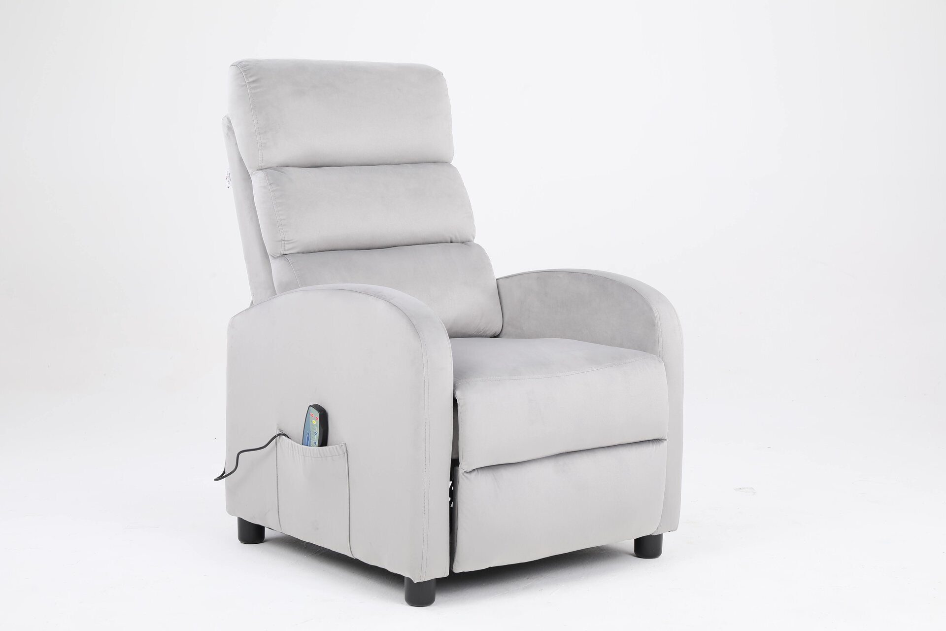 Кресло вибромассажное CALVIANO серый велюр