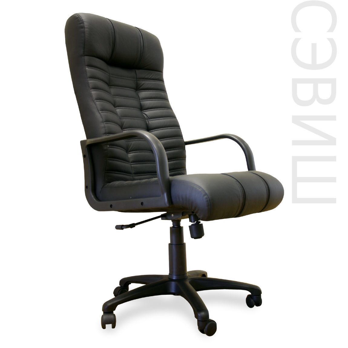 Кресло для руководителя  Атлант (Натуральная кожа черная)