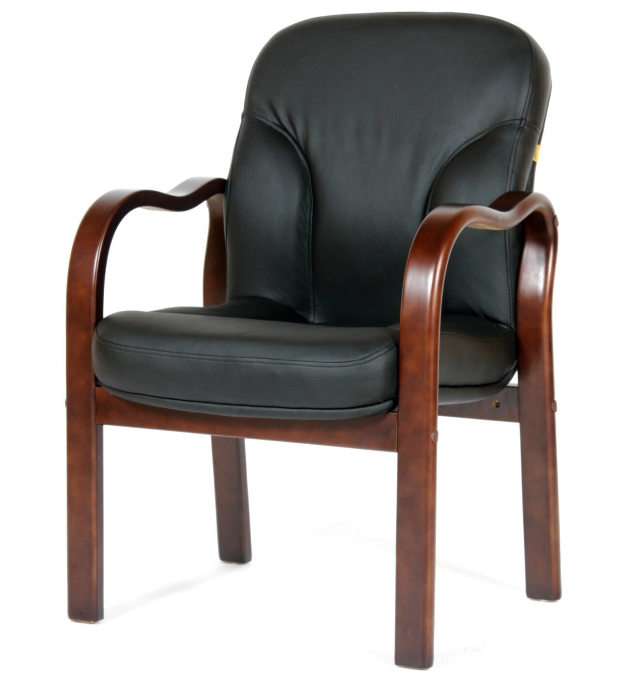 Офисное кресло CHAIRMAN 658, натуральная кожа/экокожа, черный