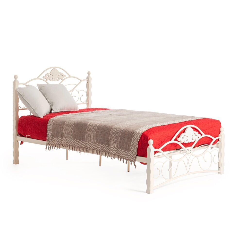 Кровать «Canzona» + основание из деревянных ламелей (140 см x 200 см), белый (butter white)
