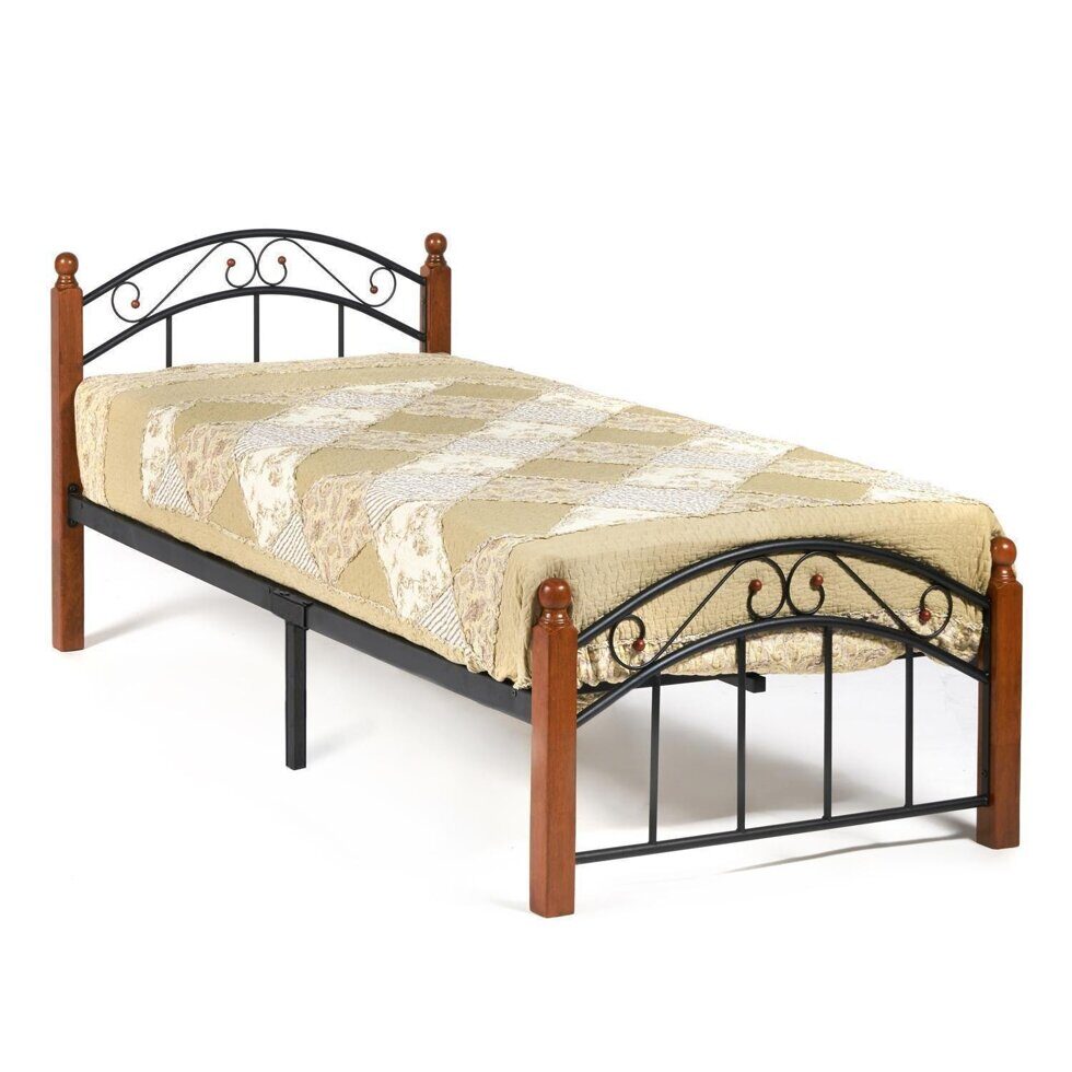 Кровать AT-8077 дерево гевея/металл, 90*200 см